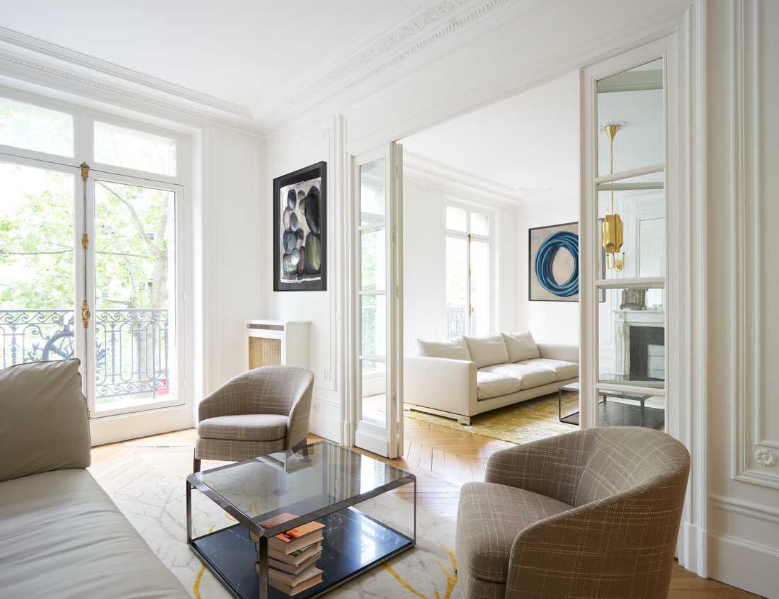 Décoration d'un appartement haussmannien renové par un architecte d'intérieur à Strasbourg