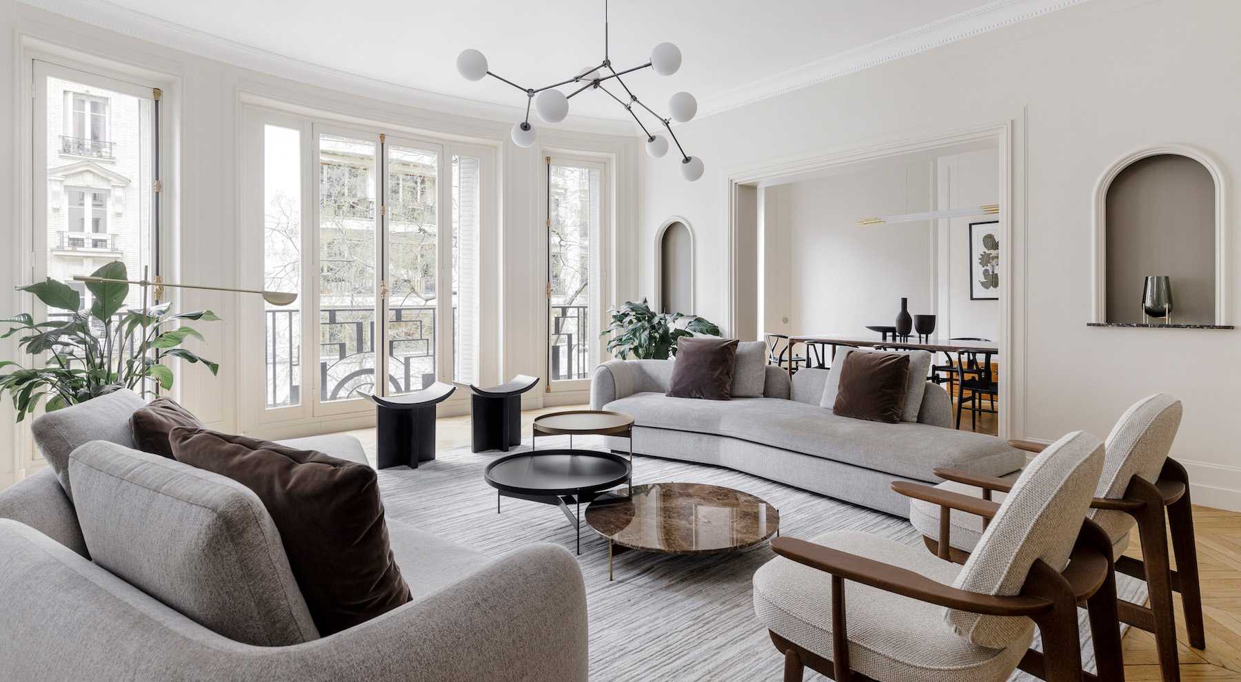 Before-After : Interior design of a Art Deco Apartment 275m2