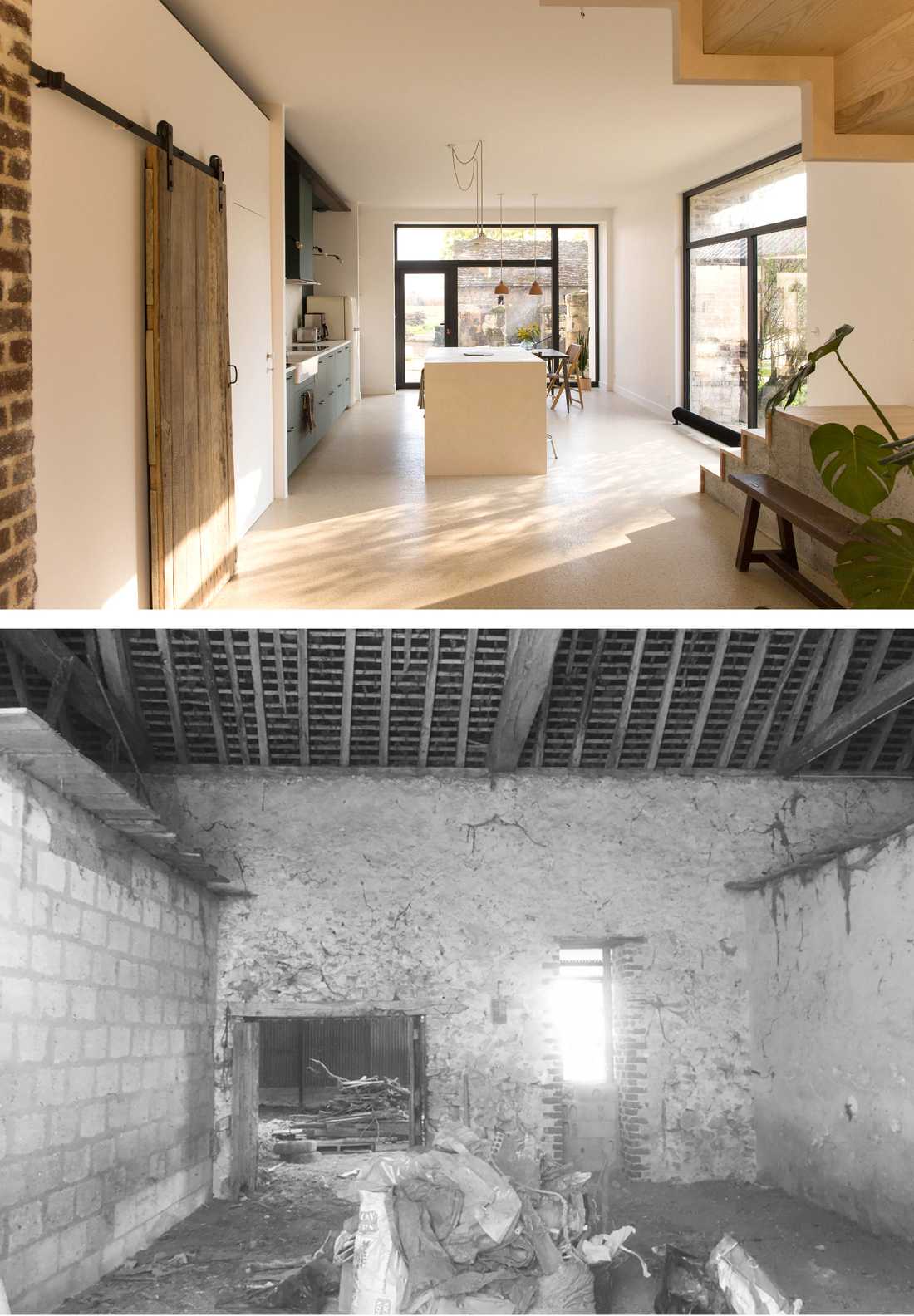 Thermal renovation in the care of the rehabilitation of a barn into a dwelling