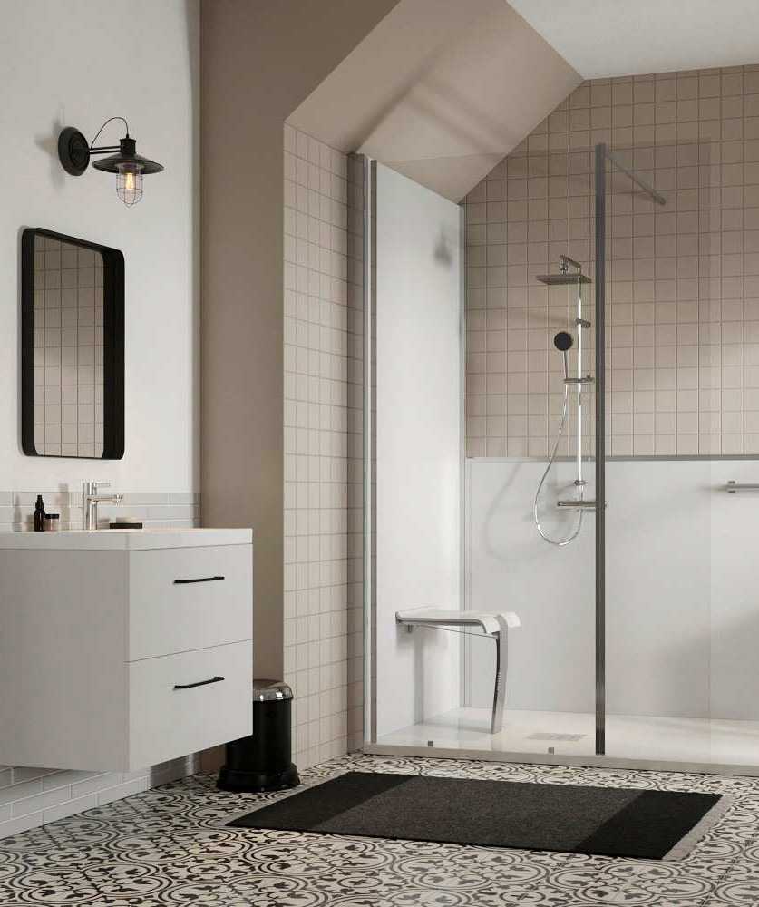 Salle de bain PMR aménagé par un architecte d'intérieur dans le Bas-Rhin