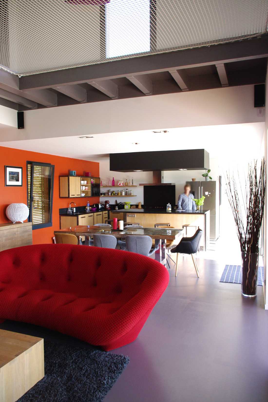 Cuisine ouverte aménagé par un architecte à Strasbourg