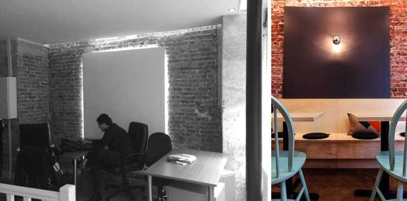 Photos avant - aprés de la décoration intérieur d'un coffee shop à Strasbourg