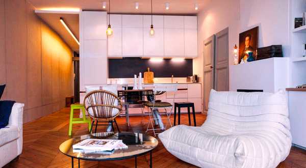 Présentation en photos avant - après d'une réalisation d'architecture d'intérieur consistant à transformer un studio en appartement 2 pièces de 55m2 à Strasbourg.