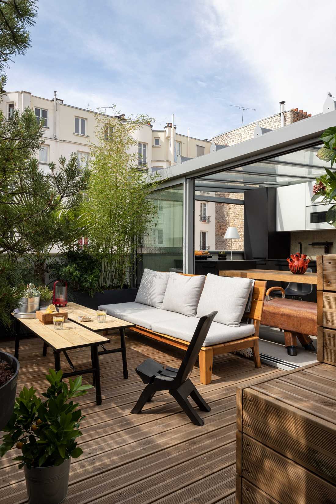 Toit-terrasse amenagé par un architecte d'interieur à Strasbourg