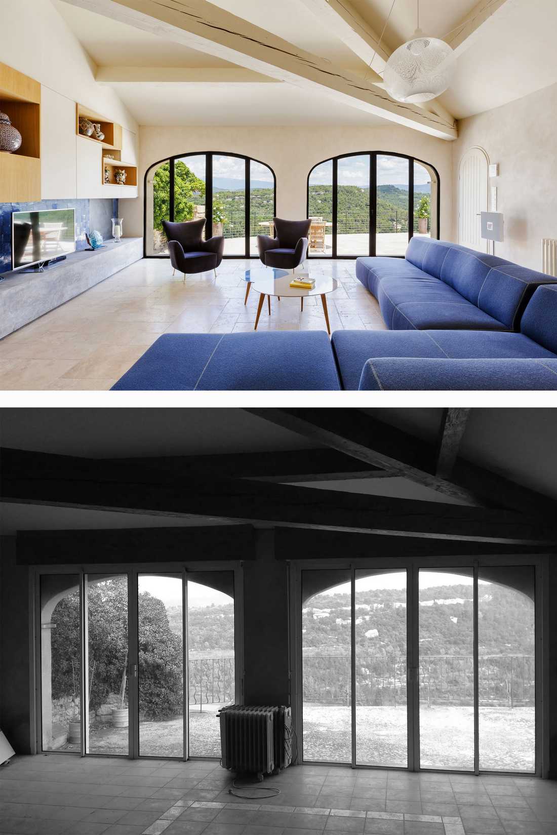 Energy optimization work as part of the interior design of an old house