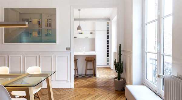 Avant - aprés d'une réalisation d'un architecte d'intérieur à Strasbourg dans un appartement haussmannien
