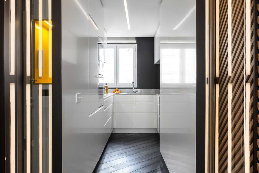 Rénovation de la cuisine de l'appartement par un architecte d'intérieur à Strasbourg