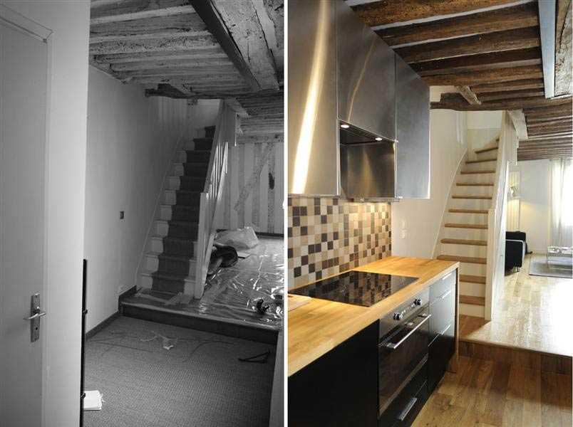 Aménagement d'une cuisine ouverte dans un duplex dans le Bas-Rhin