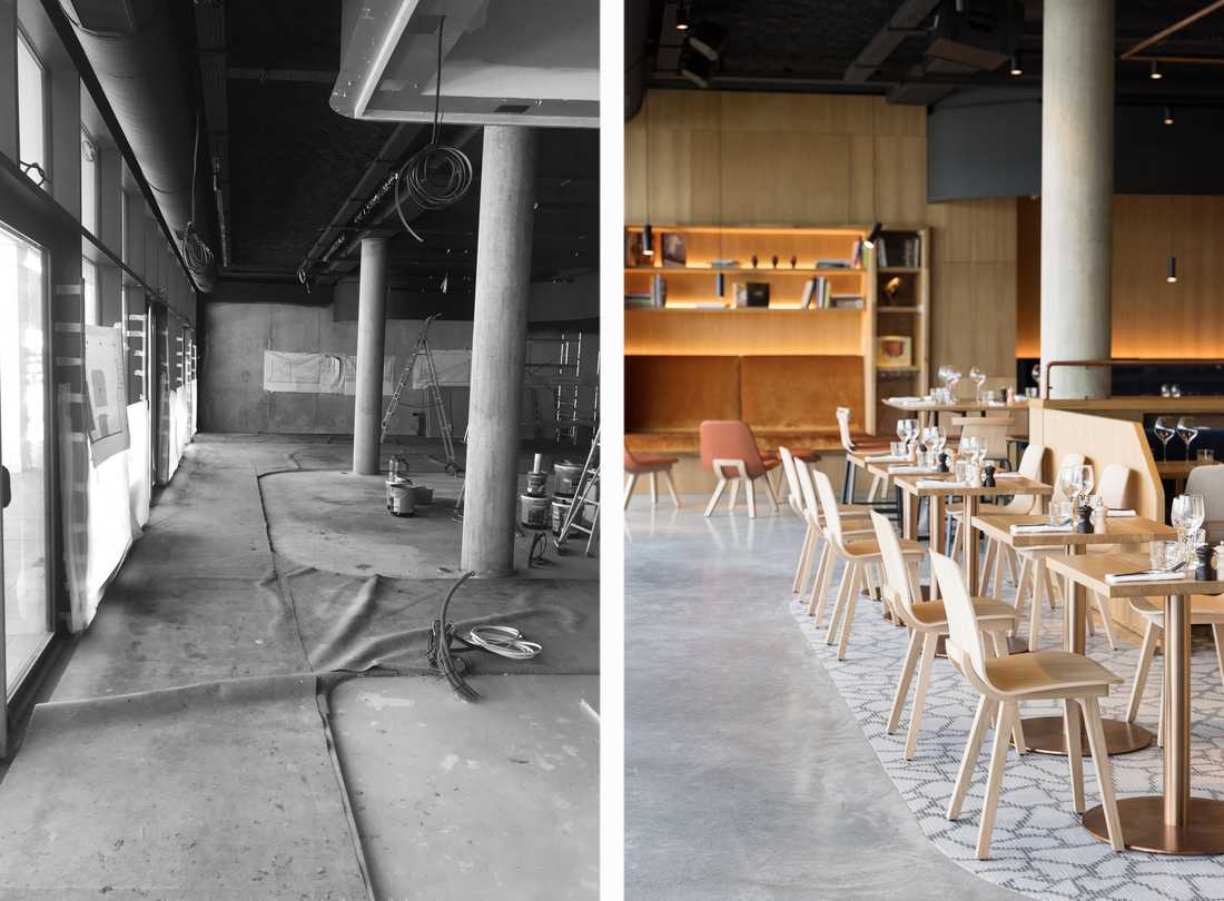 Réovation d'un restaurant par un architecte à Strasbourg en photos avant-après
