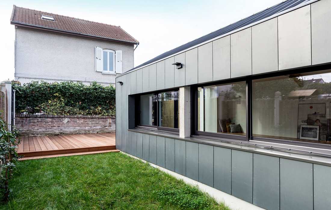 Extension d'une maison de ville conçu par architecte dans le Bas-Rhin