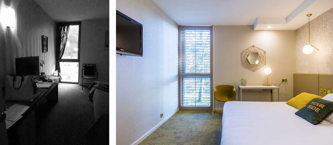 Décoration d'intérieur d'un hôtel 3 étoiles en photographies avant - après