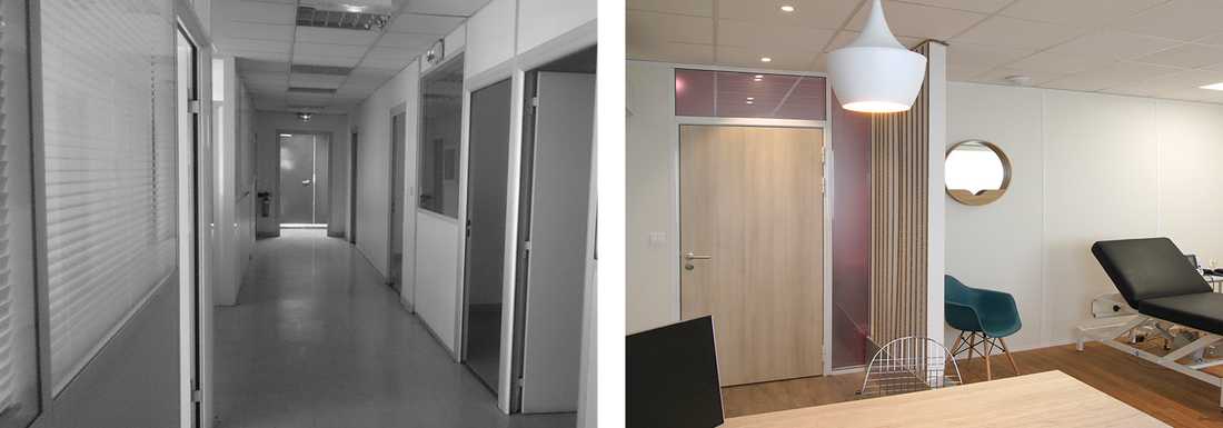 Photo avant-après de la transformation d'un local en maison médicale - un cabinet médical