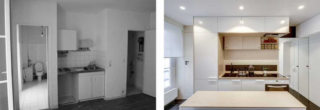 Rénovation d'un appartement 2 pièces vetuste par un architecte d'interieur à Strasbourg